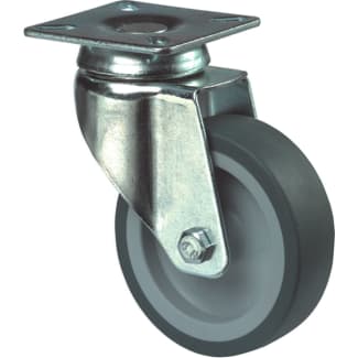 Product afbeelding voor Kelfort Zwenkwiel Met Glijlager 125mm 100kg Met Bevestigingsplaat Verzinkt Zwart