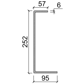 Product afbeelding voor Leviat Latei 91mm PG252/6 4500mm Thermisch Verzinkt Max. Belasting 30,1kN/Lengte
