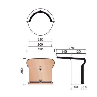 Product afbeelding voor Wienerberger Halfronde Begin-/Eindvorst Vario 225mm Leikleur Mat Engobe 703 Deest