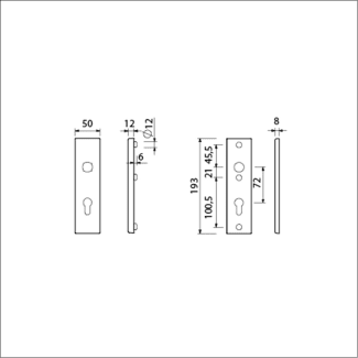 Product afbeelding voor AMI Veiligheidskortschild 193/50 Rechthoek PC55 Aluminium F1