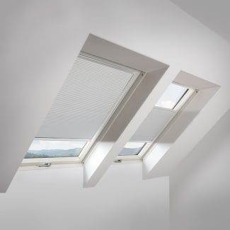 Product afbeelding voor Fakro Honeycomb Plissegordijn APF/W I 78x95cm Handmatig Kleur Wit (601) Aluminium Witte Zijgeleiding