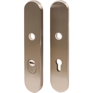 Product afbeelding voor Oxloc Veiligheidsdeurkrukgarnituur Kruk-Kruk Ovaal Langschild PC72 SKG3 RVS Met Kerntrekbeveiliging