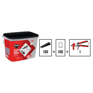 Product afbeelding voor Rubi Tegelnivelleringsset Delta Levelling Systeem 1,5mm 100 Clips / 100 Kapjes