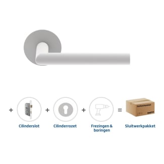 Product afbeelding voor Skantrae Hang&Sluitwerkpakket 2136 Orbit 19 Flat + Cilinderrozet + Cilinderslot Wit