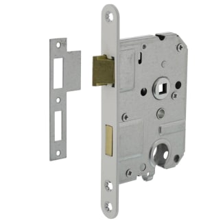 Product afbeelding voor Intersteel Dag- En Nachtslot PC55 Doornmaat 50mm Voorplaat Afgerond Wit Met Sluitplaat