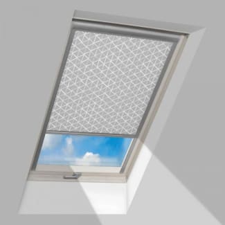 Product afbeelding voor Fakro Verduisterend Rolgordijn ARF NL II 55x78cm Handmatig Kleur Driehoek Op Grijs (277)