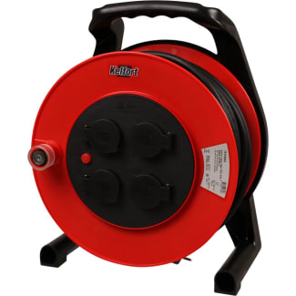 Product afbeelding voor Kelfort Kabelhaspel Easy Reel 600 Met 4 Contactdozen 3x2.5mm² Kabellengte 40m Zwart/Rood