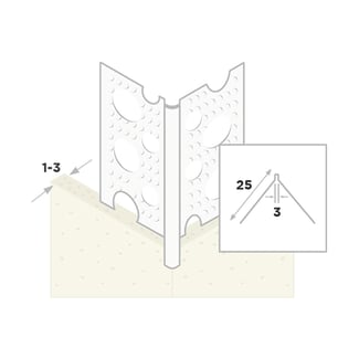 Product afbeelding voor Ripstaal Hoekbeschermer 1029 270cm 1-3mm Verzinkt Staal Wit Gelakt