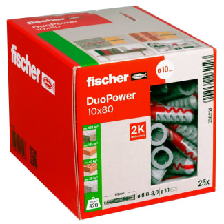 Product afbeelding voor Fischer Universeelplug DuoPower 10x80mm Nylon 25st DIY 538252