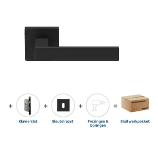 Product afbeelding voor Skantrae Hang&Sluitwerkpakket 2077 Quadrate 28 Regular + Sleutelrozet + Klavierslot Zwart