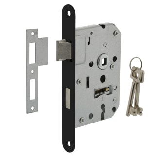 Product afbeelding voor Intersteel Dag- En Nachtslot PC55 Doornmaat 50mm Voorplaat Afgerond Zwart Met Sluitplaat En 2 Sleutels