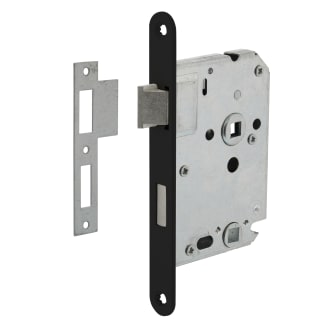 Product afbeelding voor Intersteel WC-Badkamerslot WC63/8mm Doornmaat 50mm Voorplaat Afgerond Zwart Met Sluitplaat