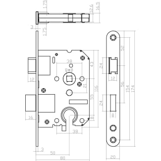 Product afbeelding voor Intersteel Dag- En Nachtslot PC55 Doornmaat 50mm Voorplaat Afgerond Wit Met Sluitplaat