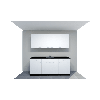 Product afbeelding voor Bruynzeel Atlas Keuken Wit Samengesteld 210cm Breed Standaard Laden Inclusief Werkblad