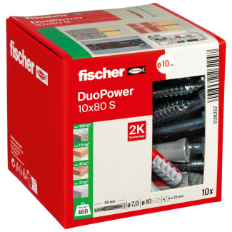 Product afbeelding voor Fischer Universeelplug DuoPower 10x80mm Nylon Met Schroef 10st 538257