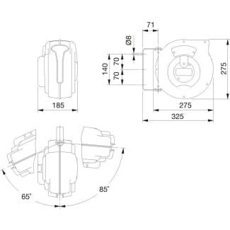 Product afbeelding voor Mavel Wandluchthaspel Roll Master Plus Air 8mm 9m Grijs