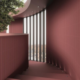 Product afbeelding voor Wandtegel Stripes Liso XL Garnet 7,5x30cm 8mm Mat