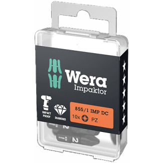 Product afbeelding voor Wera Bitset Impaktor 25mm PZ-3 10-Delig