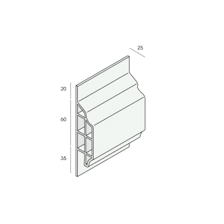 Product afbeelding voor Keralit Trim/Kraal Sierlijst Klassiek 600cm Donkergroen Classic Nerf