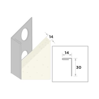 Product afbeelding voor Ripstaal Stucstopprofiel 2231 260cm 14mm RVS