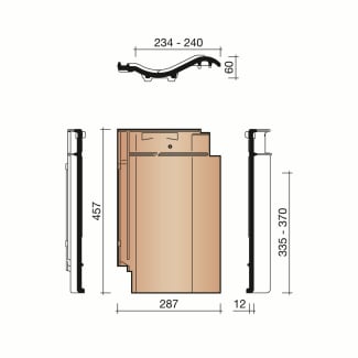 Product afbeelding voor Wienerberger Madura Dakpan Zwart Edelengobe 745