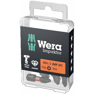 Product afbeelding voor Wera Bitset 851/1 IMP DC Impaktor 25mm PH-3 10-Delig