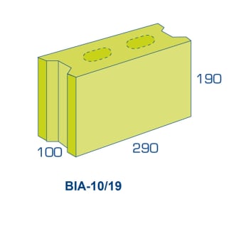 Product afbeelding voor BIA Grindbetonblok 10/19 Klinker 290x100x190mm Vuilwerk Hol