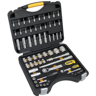 Product afbeelding voor Ironside Dopsleutelset 1/4" En 1/2" 65-Delig Chroom Mat In Koffer
