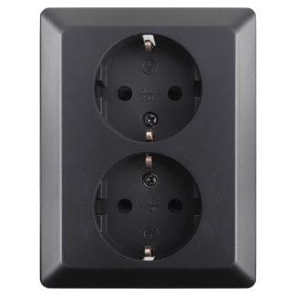 Product afbeelding voor ION Industries Contactdoos Inbouw 2-voudig Randaarde Zwart