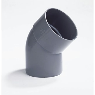 Product afbeelding voor Dyka PVC Bocht 32mm 45 Graden Lijmmof/Spie Grijs