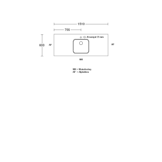 Product afbeelding voor Procasa Keuken Werkblad 151x60cm Multiplex Zwart DE 2390 Voorzien Van Waterkering Zijkanten Afgewerkt Inclusief Spoelbak Lanseto 043N