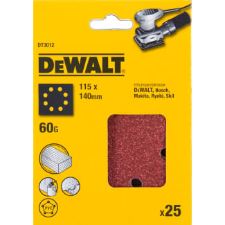 Product afbeelding voor DeWALT Schuurpapier DT3012QZ 115x140mm K60 Geperforeerd 25st