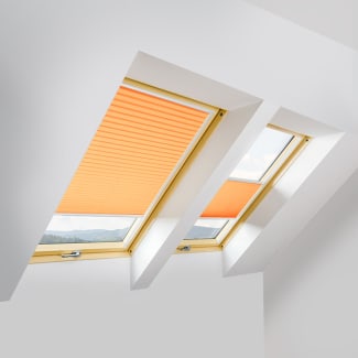 Product afbeelding voor Fakro Plissegordijn APS/W II 66x98cm Handmatig Kleur Oranje (654) Aluminium Witte Zijgeleiding