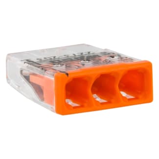 Product afbeelding voor Wago Lasklem 3-polig Transparant/Oranje 100st