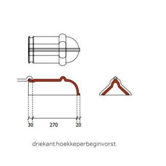 Product afbeelding voor Monier Driekant Hoekkeperbeginvorst Blauw Gesmoord