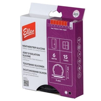 Product afbeelding voor Ellen Tochtband Universeel 9x7mm 6m Zwart Zelfklevend