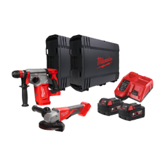 Product afbeelding voor Milwaukee Accu Gereedschapset 18V M18 BLPP2G-502X 5-Delig Inclusief 2 Koffers