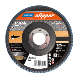 Product afbeelding voor Clipper Vlaklamelschijf R82B K40 125x22mm