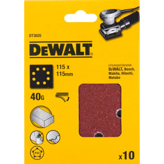 Product afbeelding voor DeWALT Schuurpapier 1/4 DT3021QZ K40 115x115mm 10st