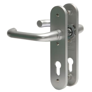 Product afbeelding voor Nemef Deurkruk 3253 P Op Schild D-Model Omkeerbaar Aluminium F1 Paar