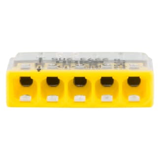 Product afbeelding voor Wago Lasklem 5-polig Transparant/Geel 100st