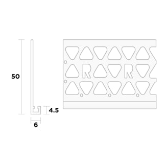 Product afbeelding voor Ripstaal Stucstopprofiel 3106 260cm 6mm PVC