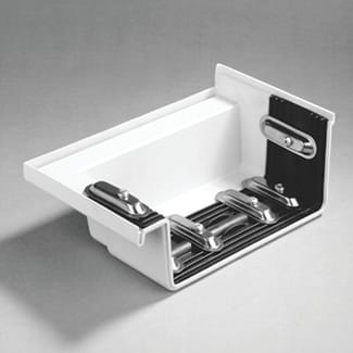 Product afbeelding voor Dyka Goot 170mm Eindstuk Links Licht Grijs Polyester