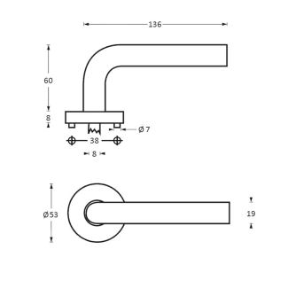 Product afbeelding voor Intersteel Deurkruk Lisa Op Rozet Rond 53x8mm Verdekt Met Nokken RVS