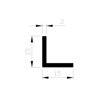 Product afbeelding voor AluArt Hoekprofiel 15x15x2mm 3m