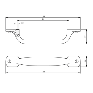 Product afbeelding voor Intersteel Handgreep 96mm Kort Zwart