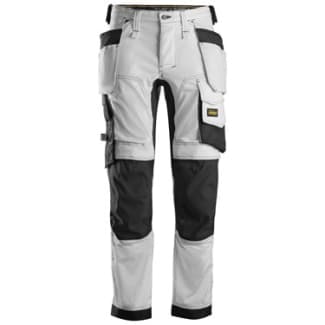 Product afbeelding voor Snickers Werkbroek AllroundWork Lang Stretch Met Holsterzakken Maat 52 Wit/Zwart