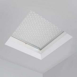 Product afbeelding voor Fakro Verduisterend Rolgordijn Platdak ARF/D II Z-Wave 10K 100x150cm Elektrisch Exclusief Toebehoren Kleur Driehoek Op Grijs (277)
