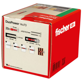 Product afbeelding voor Fischer Universeelplug DuoPower 14x70mm Nylon 20st DIY 538254
