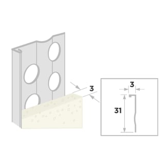 Product afbeelding voor Ripstaal Stucstopprofiel 1236 250cm 3mm Aluzink